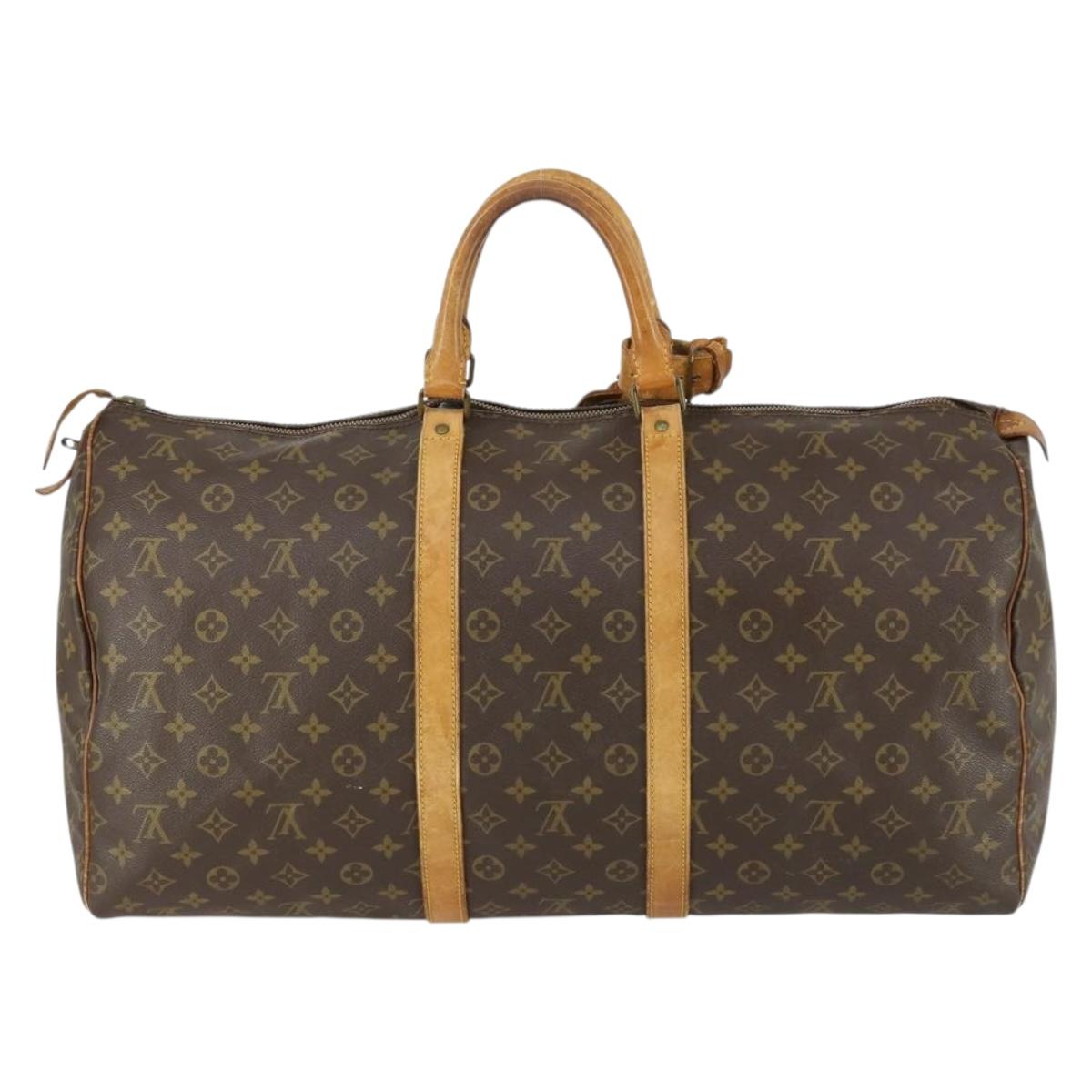 LOUIS VUITTON Monogram Keepall 55 Boston Bag M41424 LV Auth bs31301