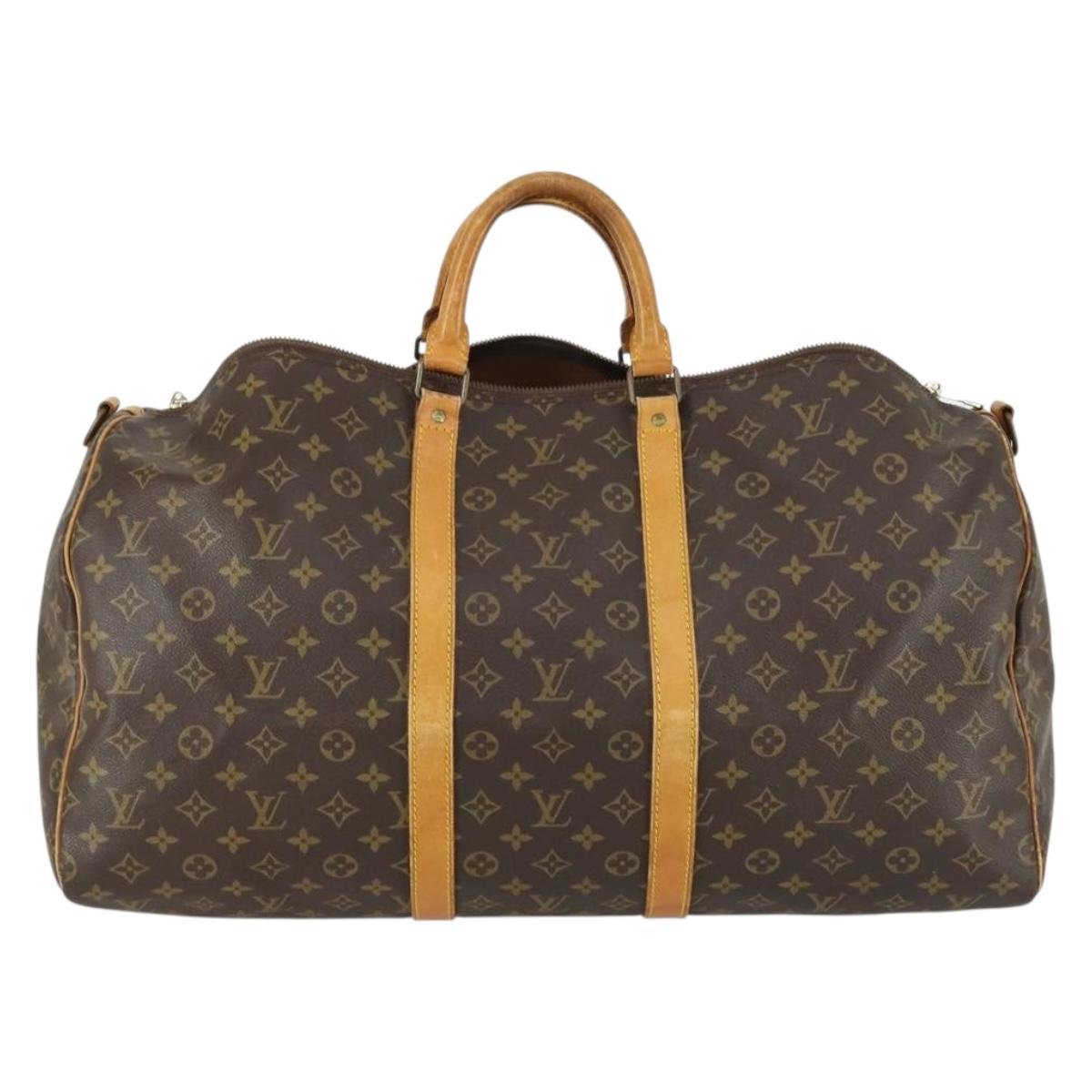 LOUIS VUITTON Monogram Keepall Bandouliere 50 Boston Bag M41416 LV Auth bs31302