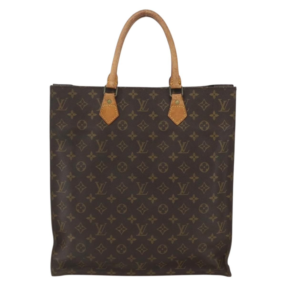 LOUIS VUITTON Monogram Sac Plat Hand Bag M51140 LV Auth bs31305