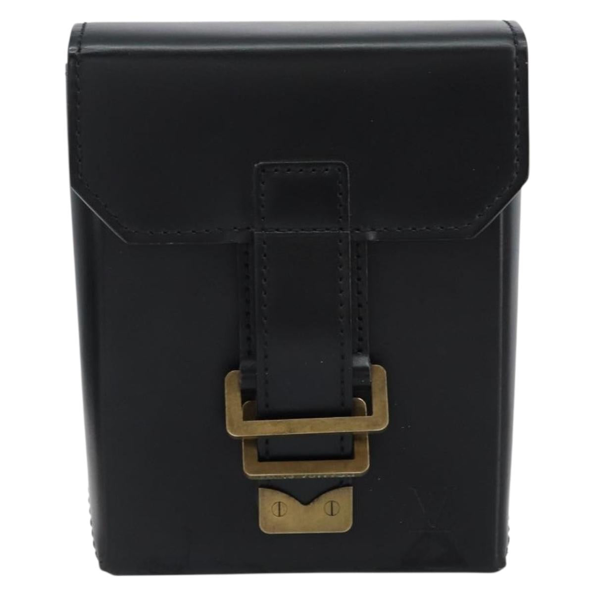 LOUIS VUITTON Pister Shoulder Bag Leather Black M92222 LV Auth bs31308