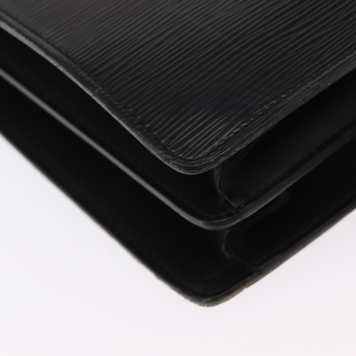 LOUIS VUITTON Epi Serviette Fermoir Business Bag Black M54352 LV Auth bs31310