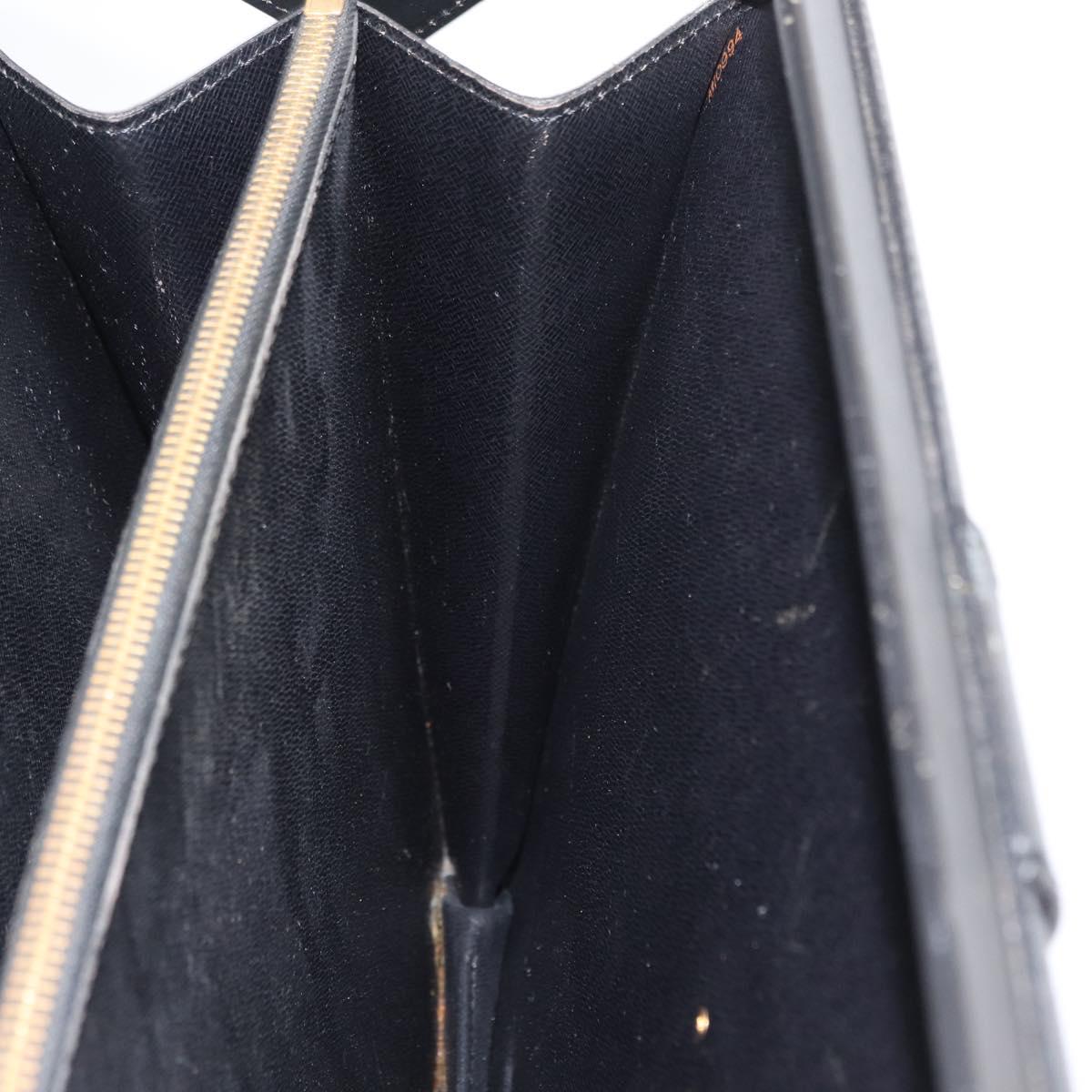 LOUIS VUITTON Epi Serviette Fermoir Business Bag Black M54352 LV Auth bs31310