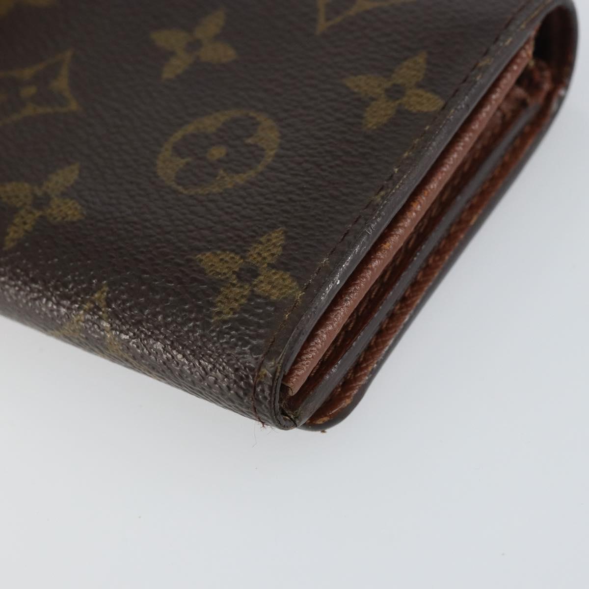 LOUIS VUITTON Monogram Porte Monnaie Billets Tresor Wallet M61730 Auth bs31323