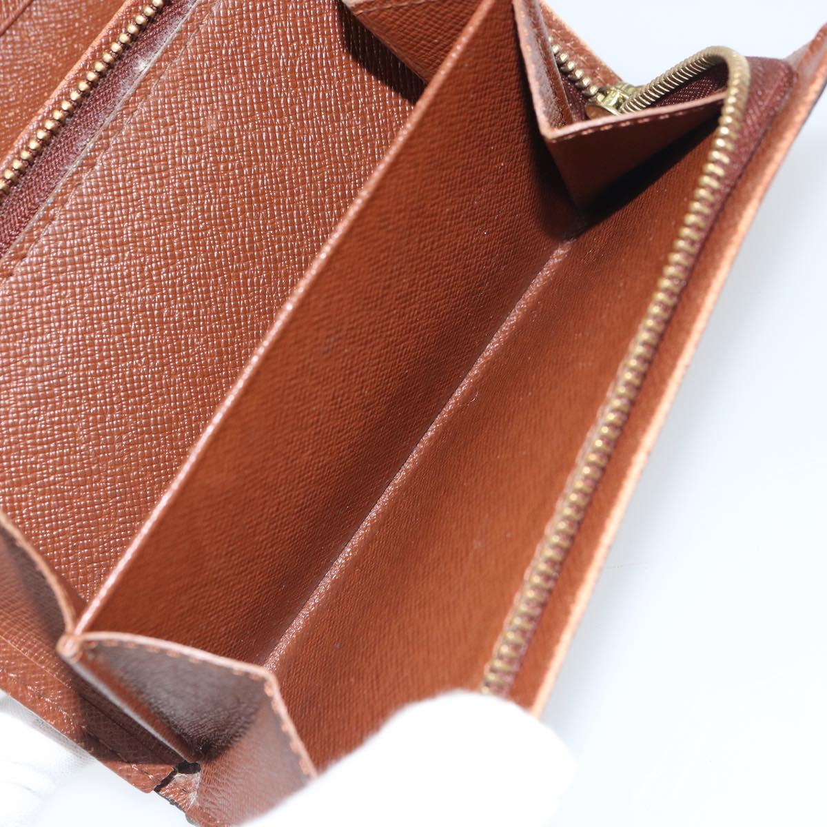 LOUIS VUITTON Monogram Porte Monnaie Billets Tresor Wallet M61730 Auth bs31323