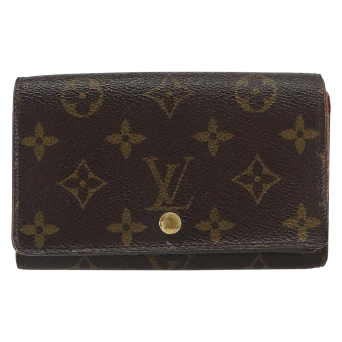 LOUIS VUITTON Monogram Porte Monnaie Billets Tresor Wallet M61730 Auth bs31323
