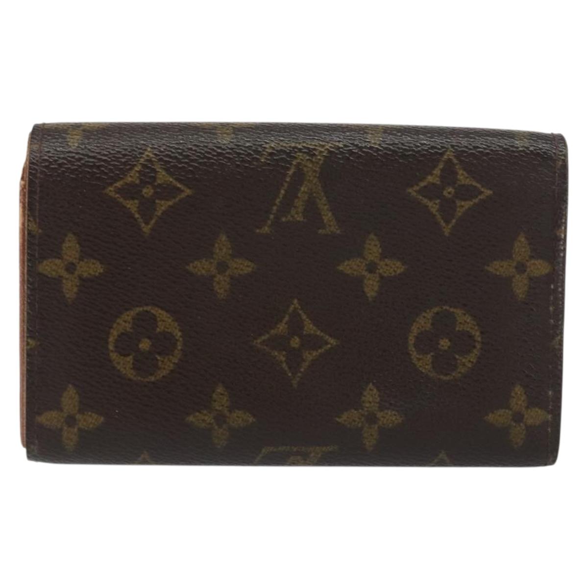 LOUIS VUITTON Monogram Porte Monnaie Billets Tresor Wallet M61730 Auth bs31323