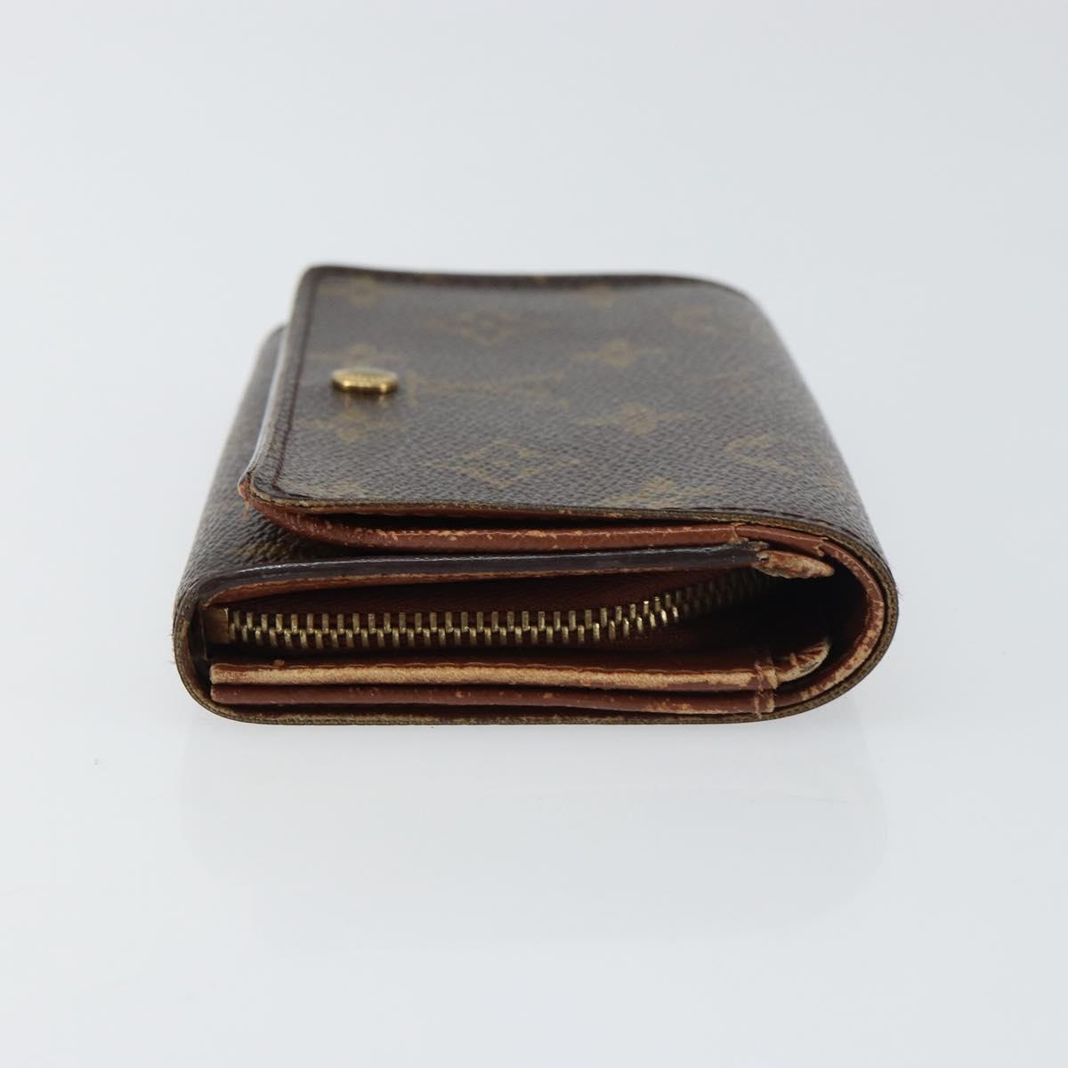 LOUIS VUITTON Monogram Porte Monnaie Billets Tresor Wallet M61730 Auth bs31323