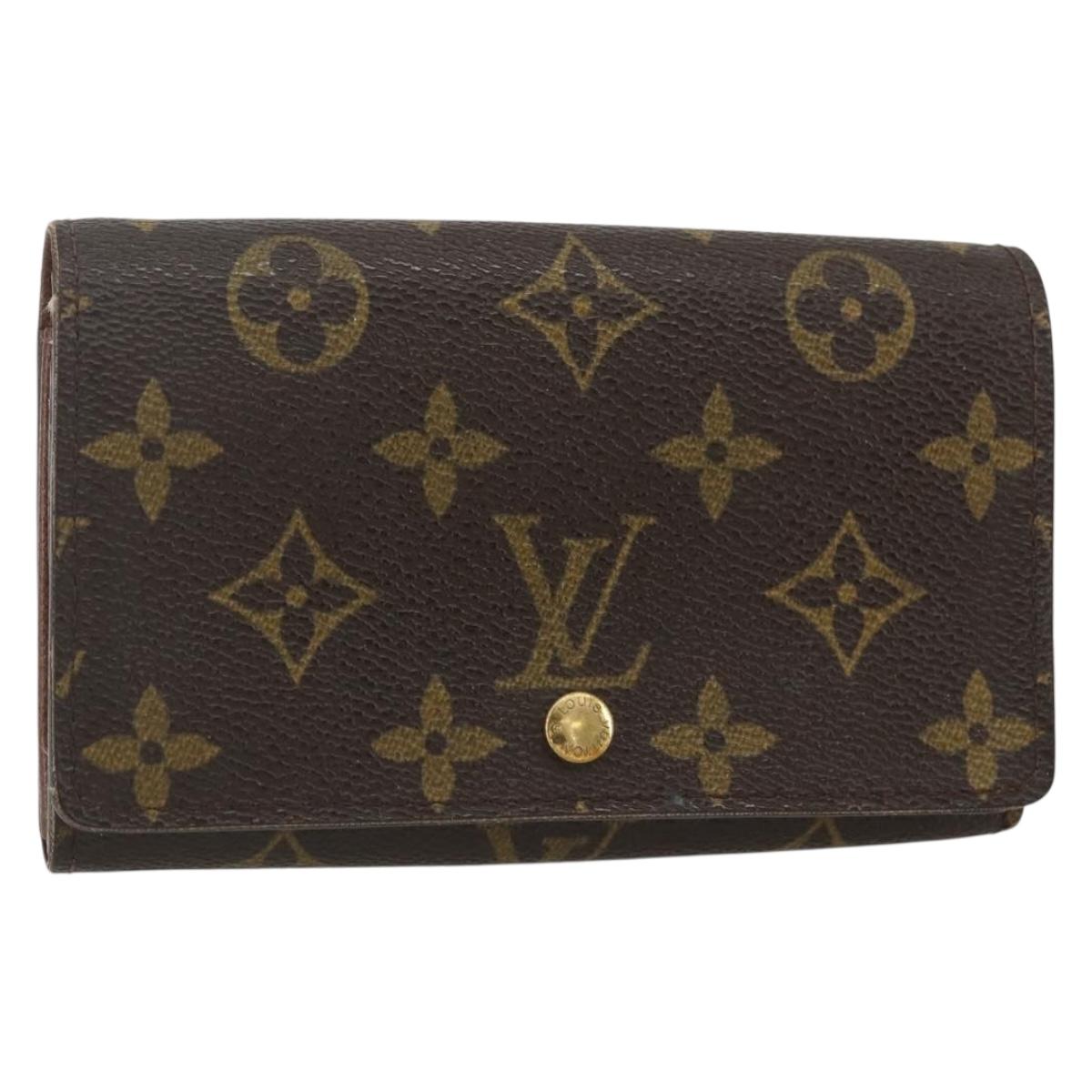 LOUIS VUITTON Monogram Porte Monnaie Billets Tresor Wallet M61730 Auth bs31324