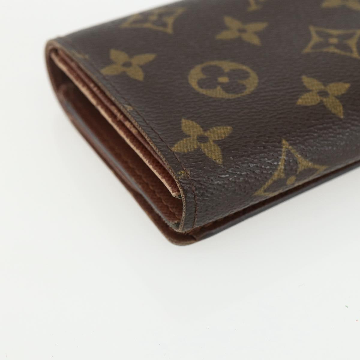 LOUIS VUITTON Monogram Porte Monnaie Billets Tresor Wallet M61730 Auth bs31324