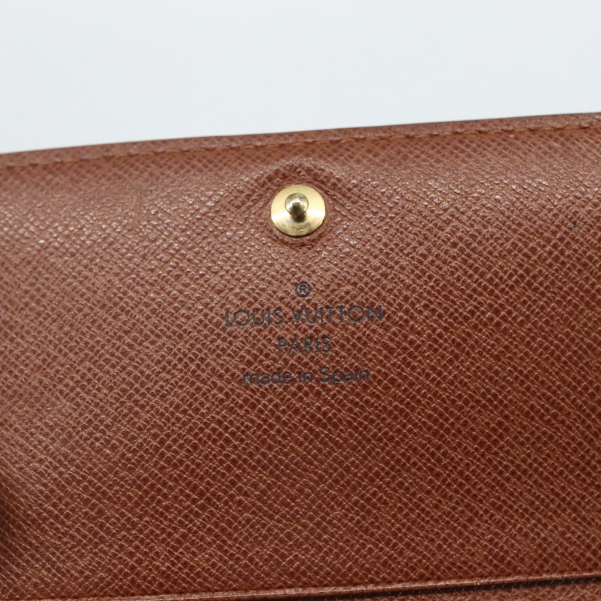 LOUIS VUITTON Monogram Porte Monnaie Billets Tresor Wallet M61730 Auth bs31324