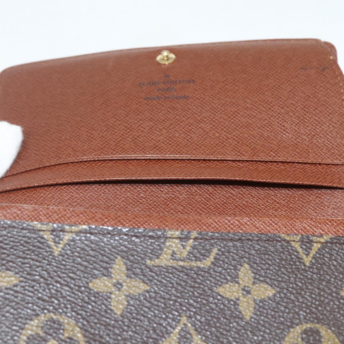 LOUIS VUITTON Monogram Porte Monnaie Billets Tresor Wallet M61730 Auth bs31324