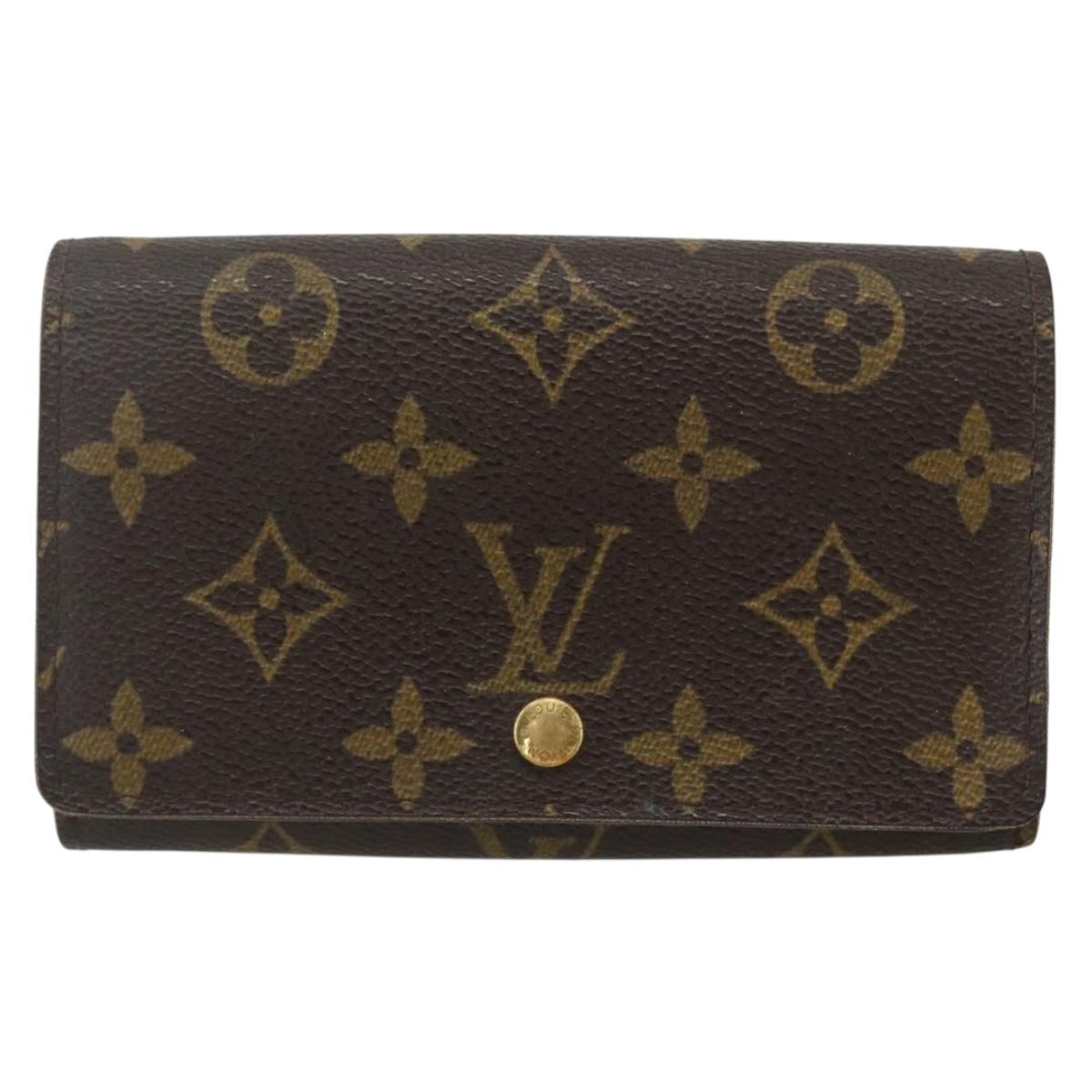 LOUIS VUITTON Monogram Porte Monnaie Billets Tresor Wallet M61730 Auth bs31324