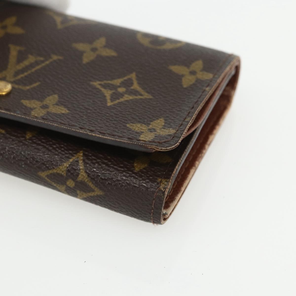 LOUIS VUITTON Monogram Porte Monnaie Billets Tresor Wallet M61730 Auth bs31324