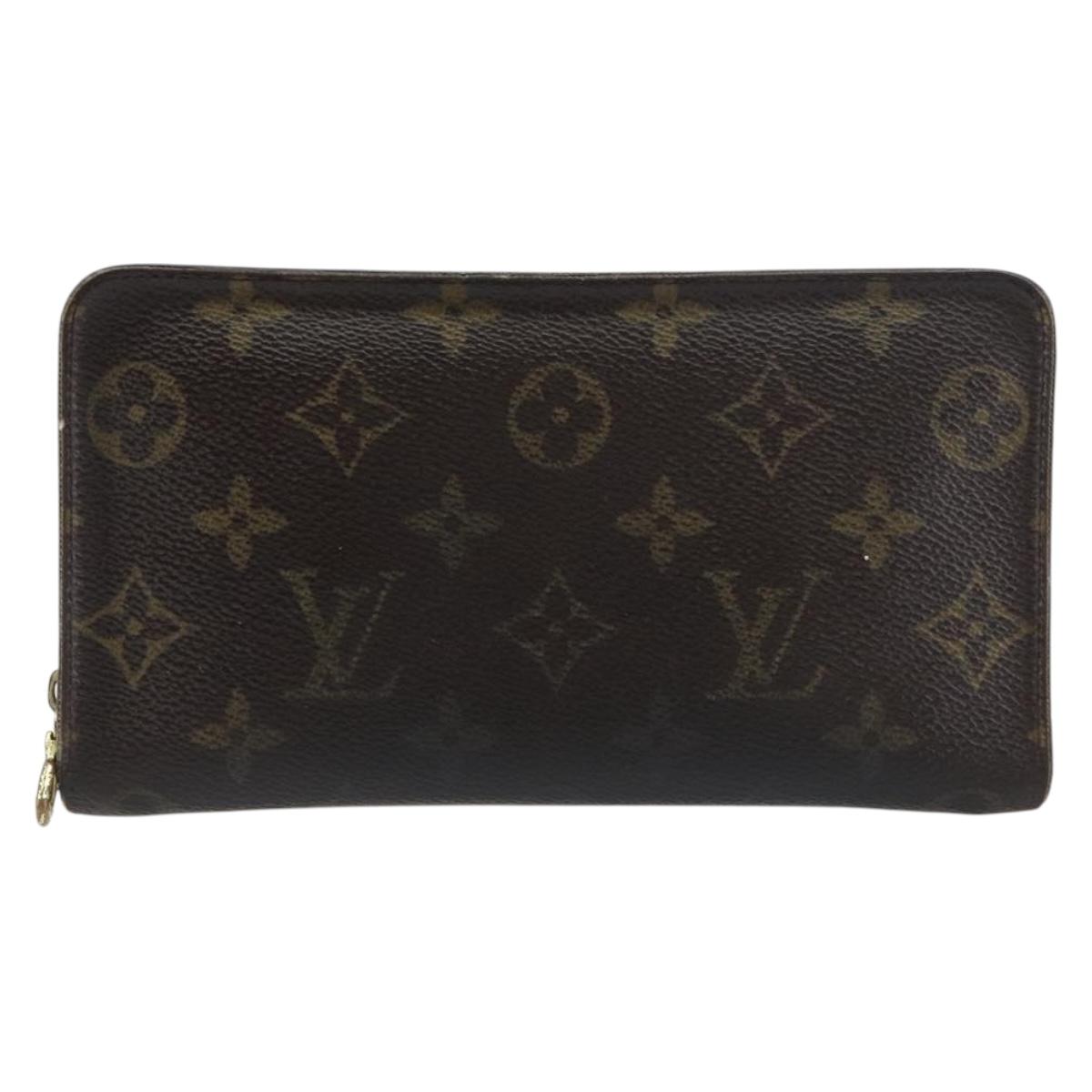 LOUIS VUITTON Monogram Porte Monnaie Zip Long Wallet M61727 LV Auth bs31326
