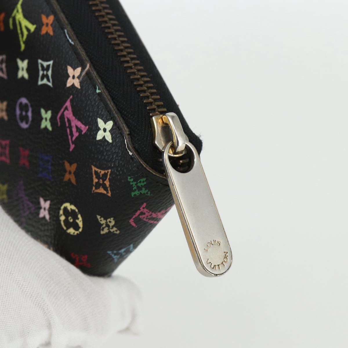 LOUIS VUITTON Monogram Multicolor Zippy Wallet Wallet Black M60243 Auth bs31331