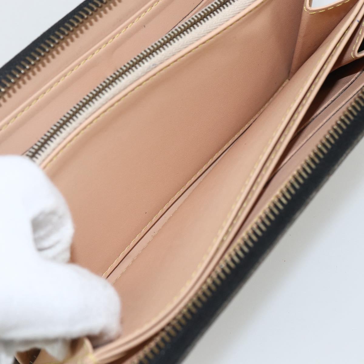 LOUIS VUITTON Monogram Multicolor Zippy Wallet Wallet Black M60243 Auth bs31331