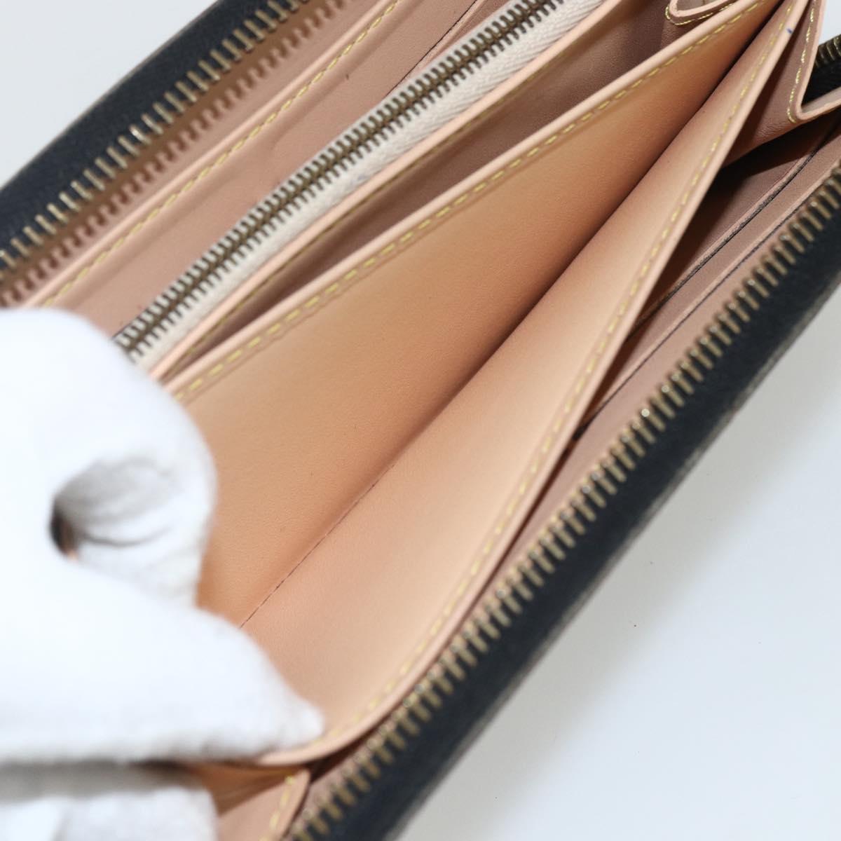 LOUIS VUITTON Monogram Multicolor Zippy Wallet Wallet Black M60243 Auth bs31331