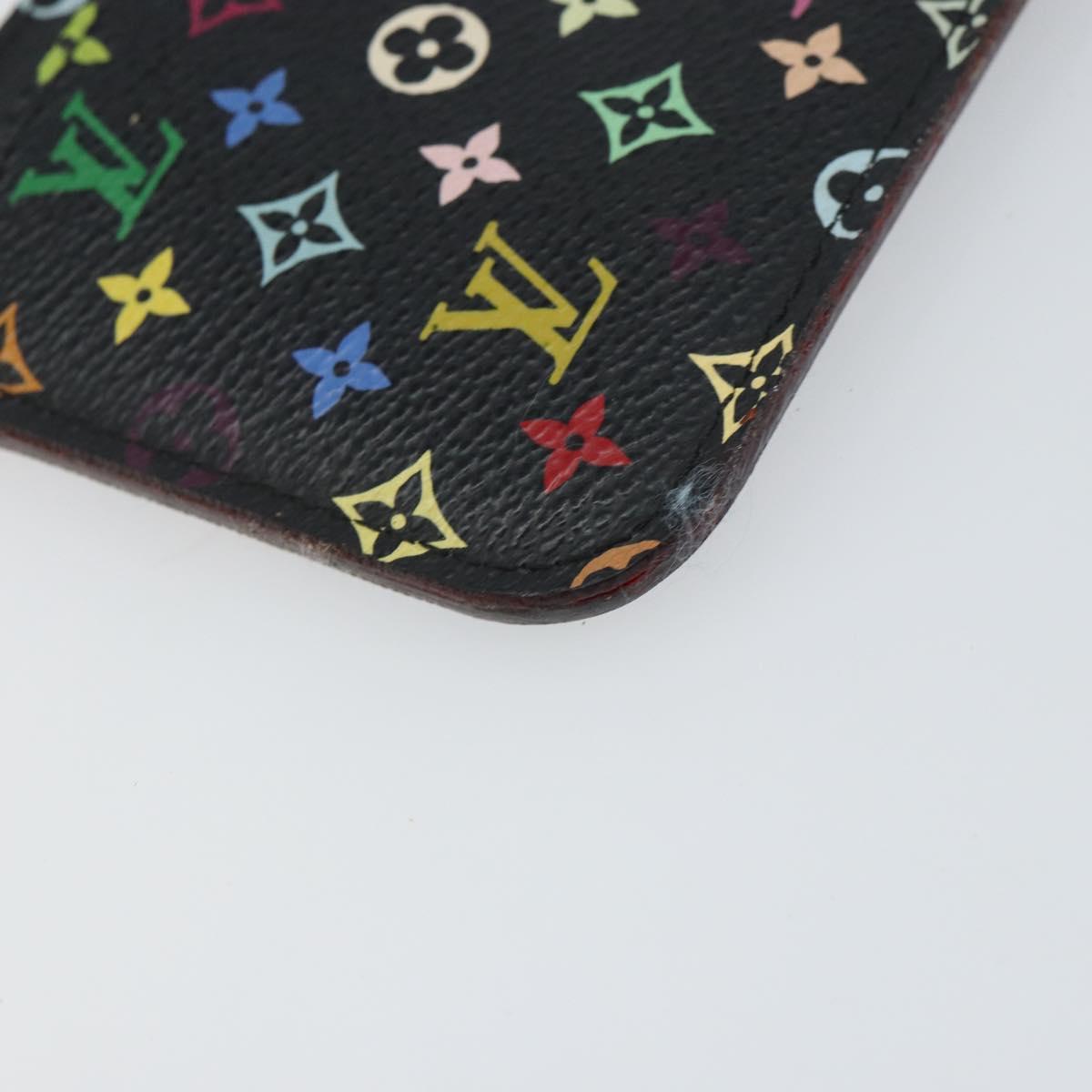 LOUIS VUITTON Multicolor Pochette Cles NM Coin Purse Black M60279 Auth bs31332V