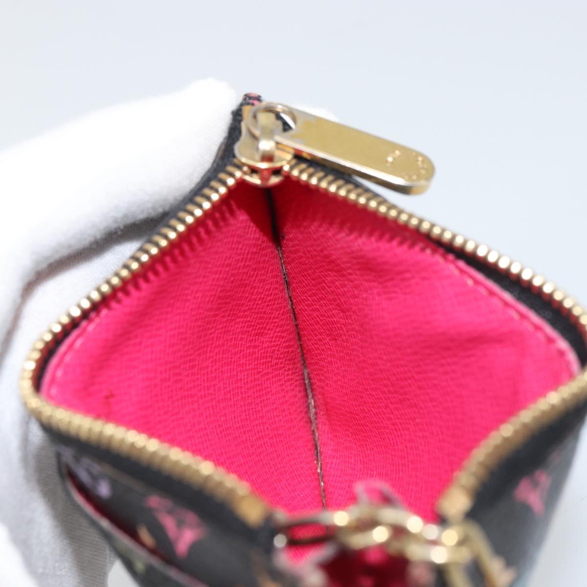 LOUIS VUITTON Multicolor Pochette Cles NM Coin Purse Black M60279 Auth bs31332V