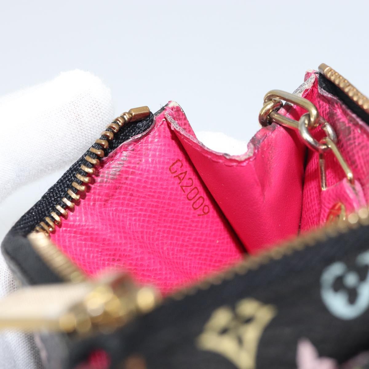 LOUIS VUITTON Multicolor Pochette Cles NM Coin Purse Black M60279 Auth bs31332V