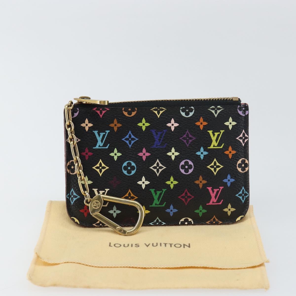 LOUIS VUITTON Multicolor Pochette Cles NM Coin Purse Black M60279 Auth bs31332V