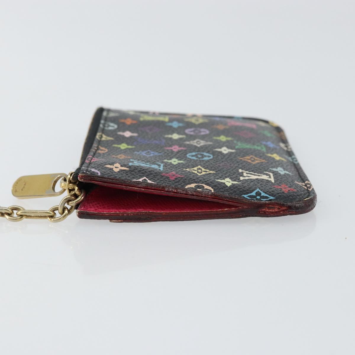 LOUIS VUITTON Multicolor Pochette Cles NM Coin Purse Black M60279 Auth bs31332V