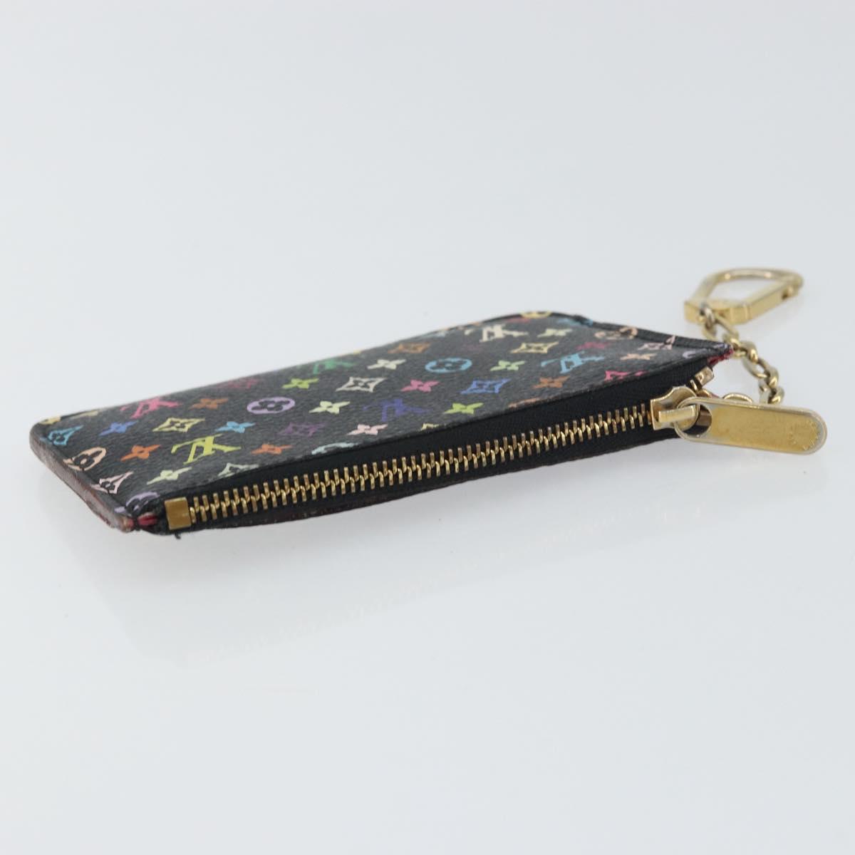 LOUIS VUITTON Multicolor Pochette Cles NM Coin Purse Black M60279 Auth bs31332V