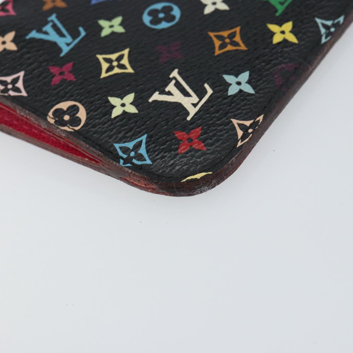 LOUIS VUITTON Multicolor Pochette Cles NM Coin Purse Black M60279 Auth bs31332V