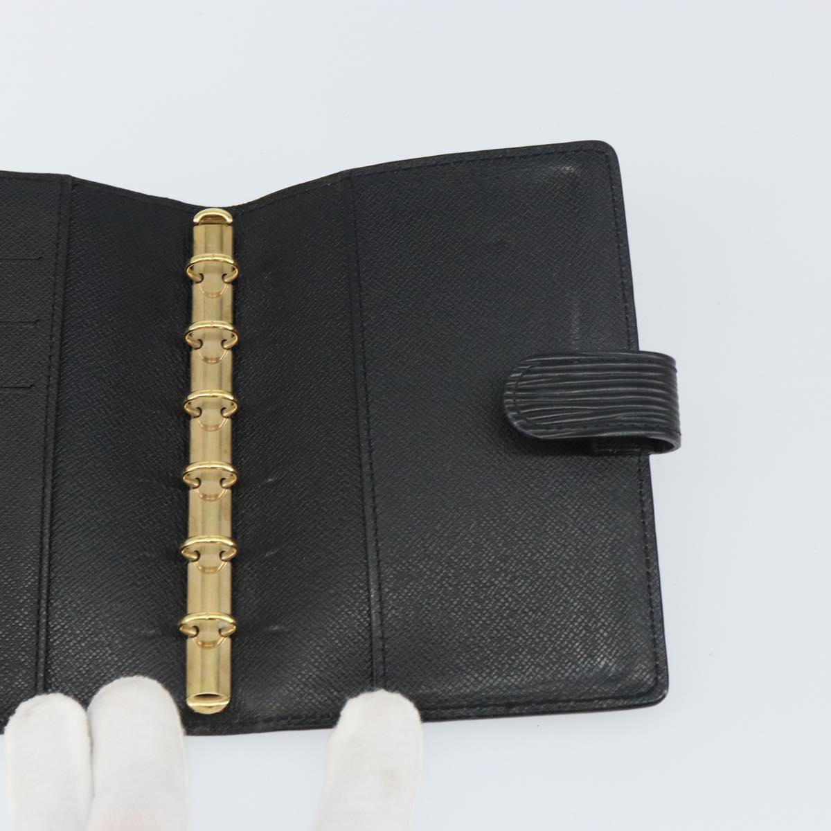 LOUIS VUITTON Epi Agenda PM Day Planner Cover Black R20052 LV Auth bs31334