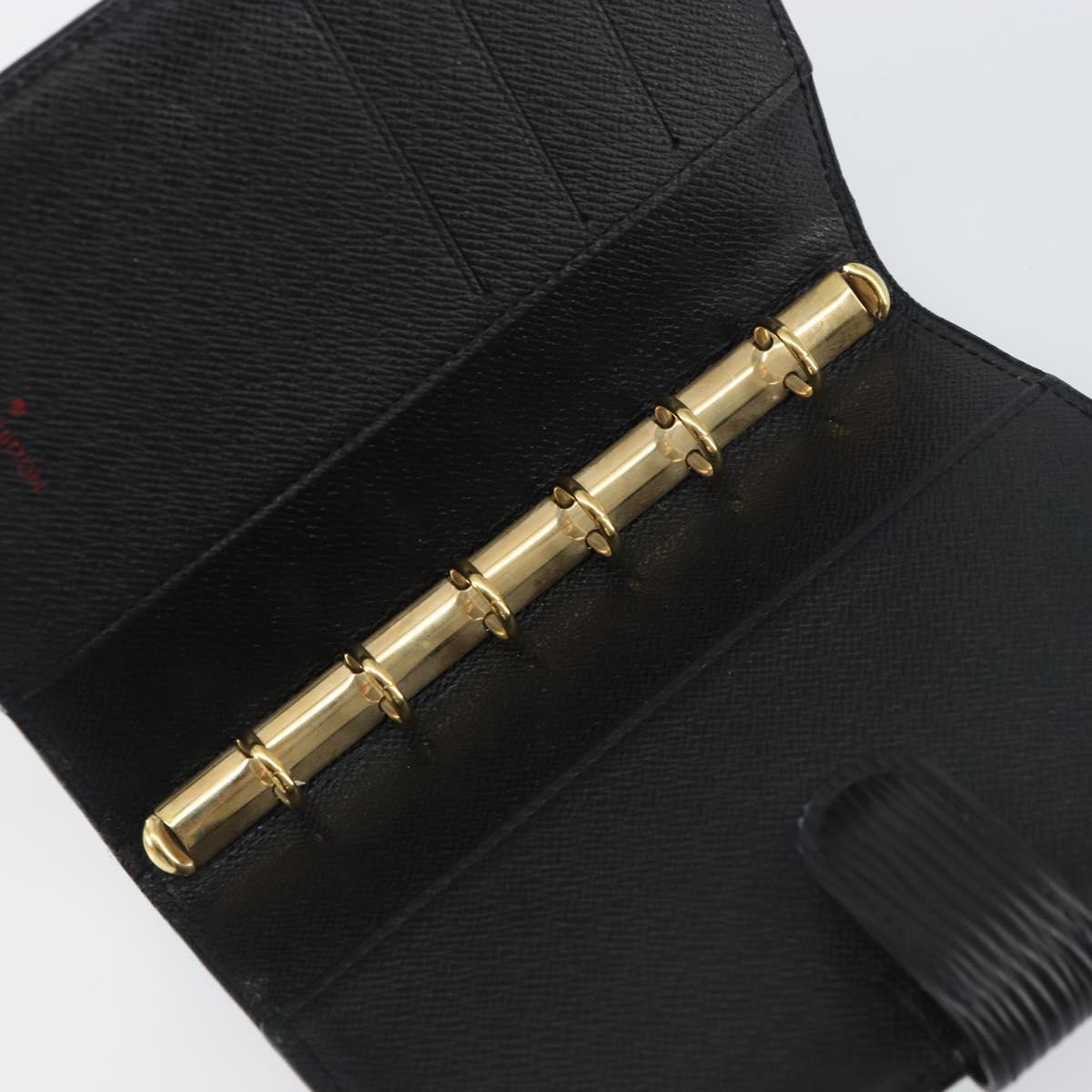 LOUIS VUITTON Epi Agenda PM Day Planner Cover Black R20052 LV Auth bs31334