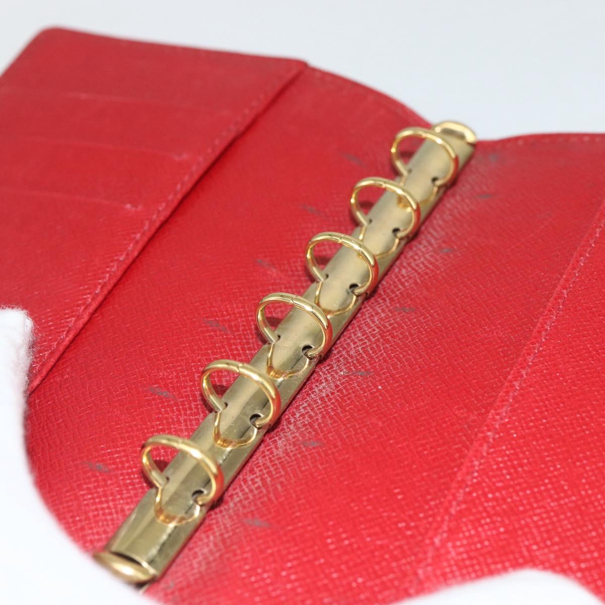 LOUIS VUITTON Epi Agenda PM Day Planner Cover Red R20057 LV Auth bs31335