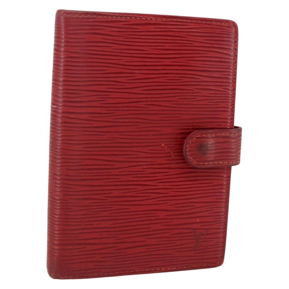 LOUIS VUITTON Epi Agenda PM Day Planner Cover Red R20057 LV Auth bs31335