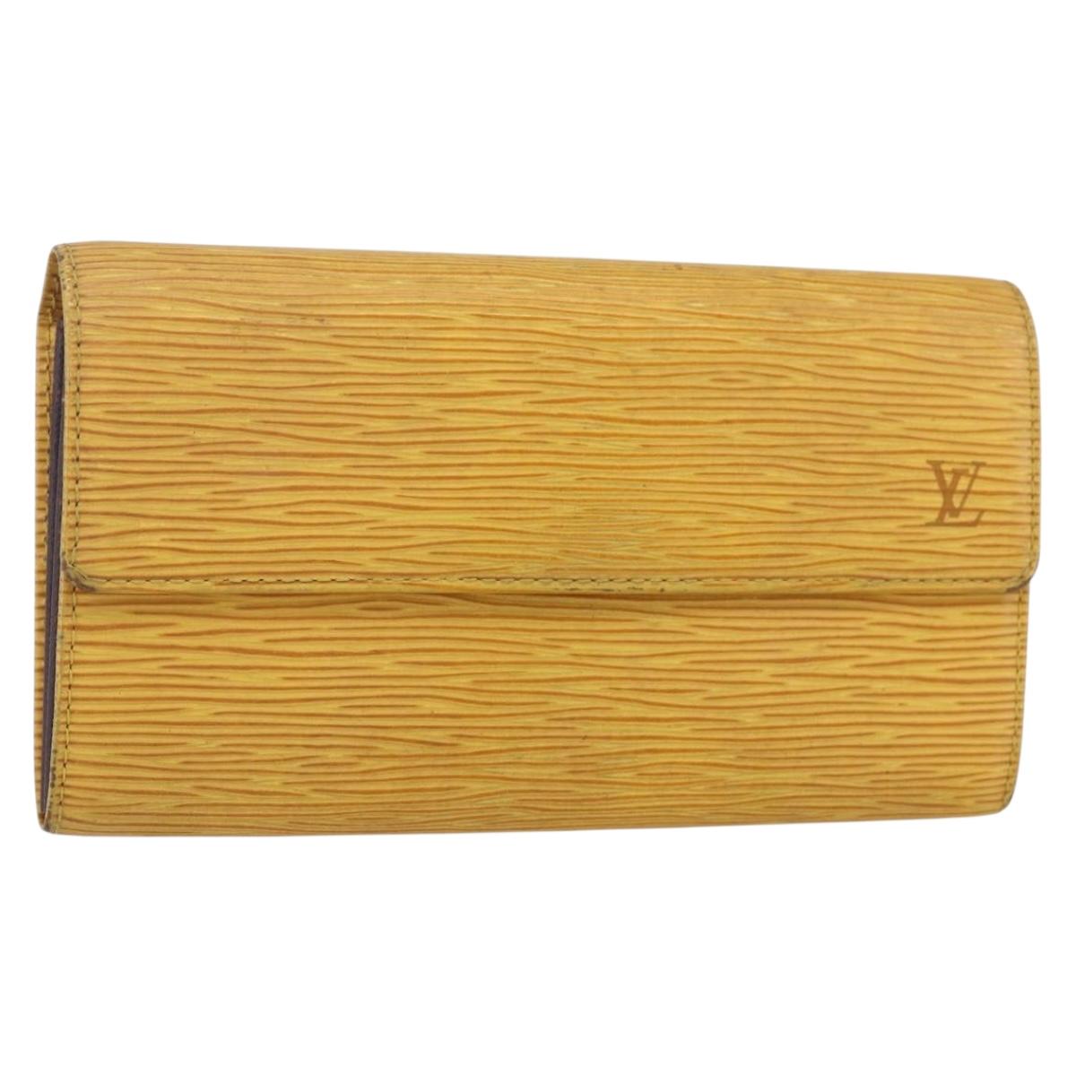 LOUIS VUITTON Epi PochettePorte Monnaie Credit Wallet Yellow M63579 Auth bs31336
