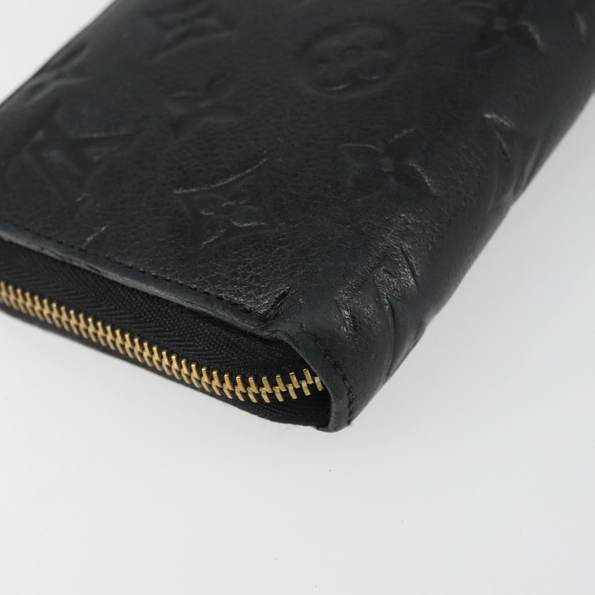 LOUIS VUITTON Monogram Empreinte Zippy Wallet Wallet Black M61864 Auth bs31339