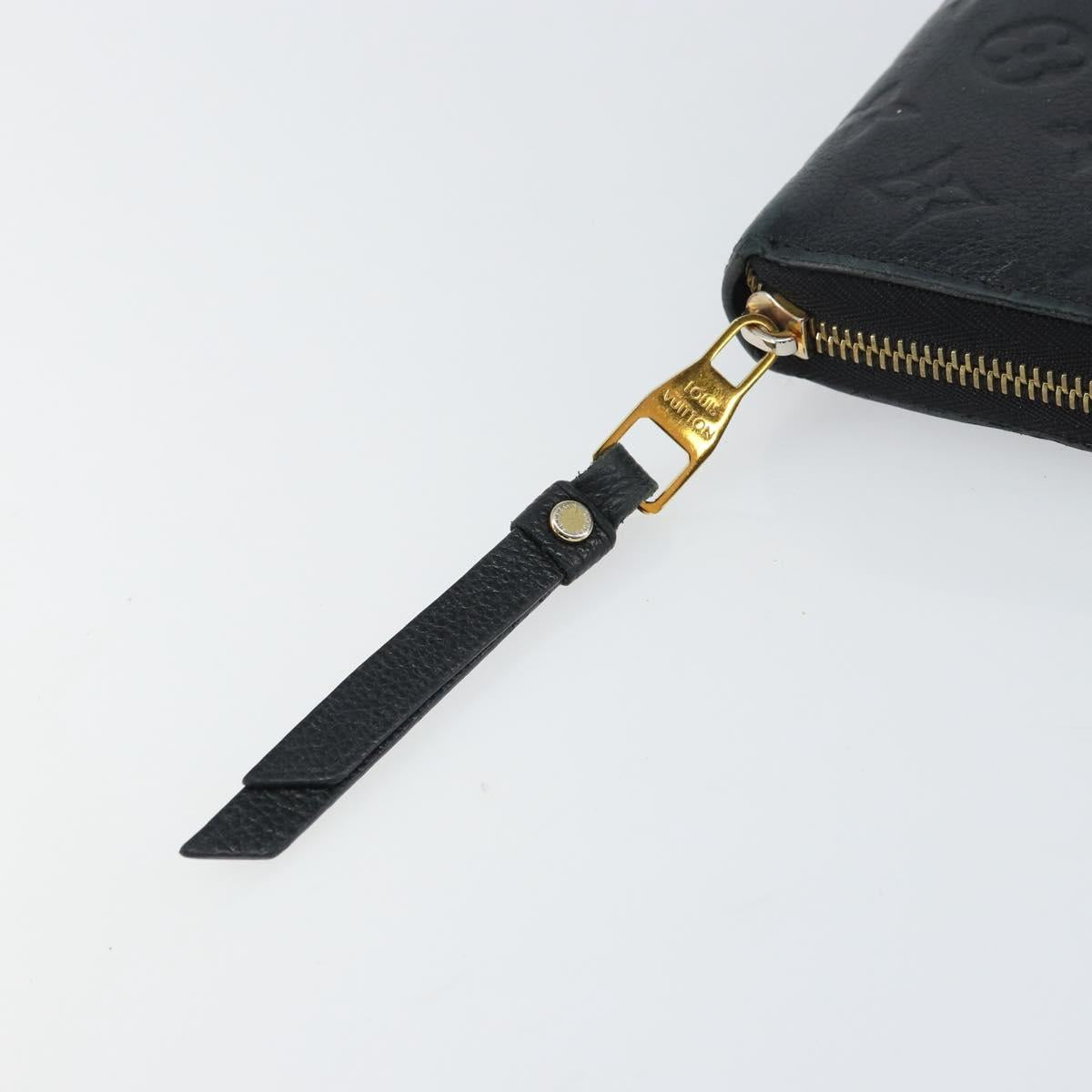 LOUIS VUITTON Monogram Empreinte Zippy Wallet Wallet Black M61864 Auth bs31339