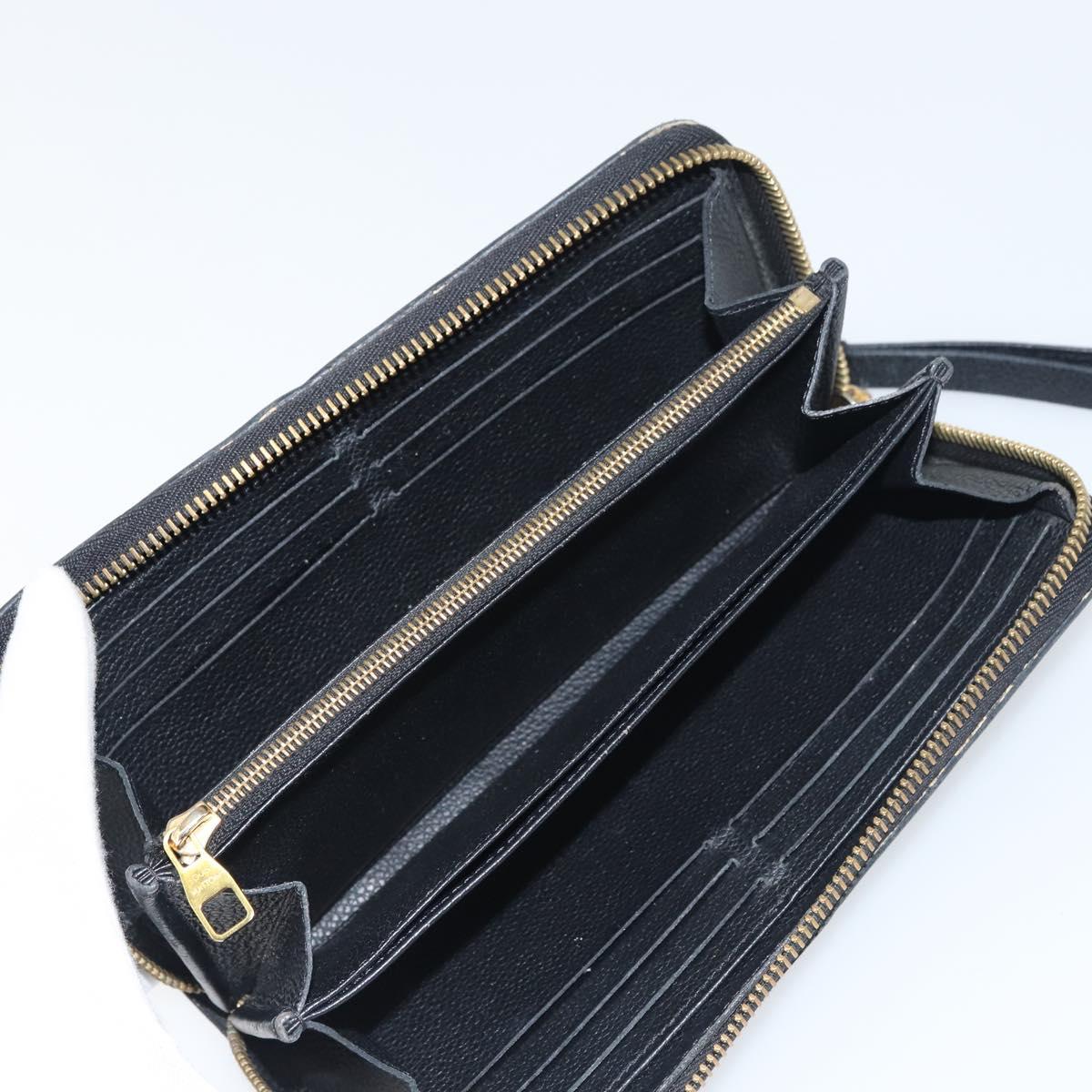 LOUIS VUITTON Monogram Empreinte Zippy Wallet Wallet Black M61864 Auth bs31339