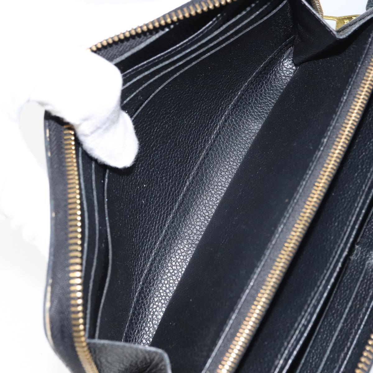 LOUIS VUITTON Monogram Empreinte Zippy Wallet Wallet Black M61864 Auth bs31339