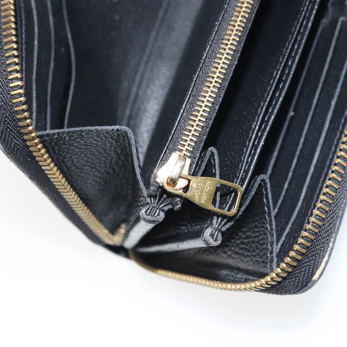 LOUIS VUITTON Monogram Empreinte Zippy Wallet Wallet Black M61864 Auth bs31339