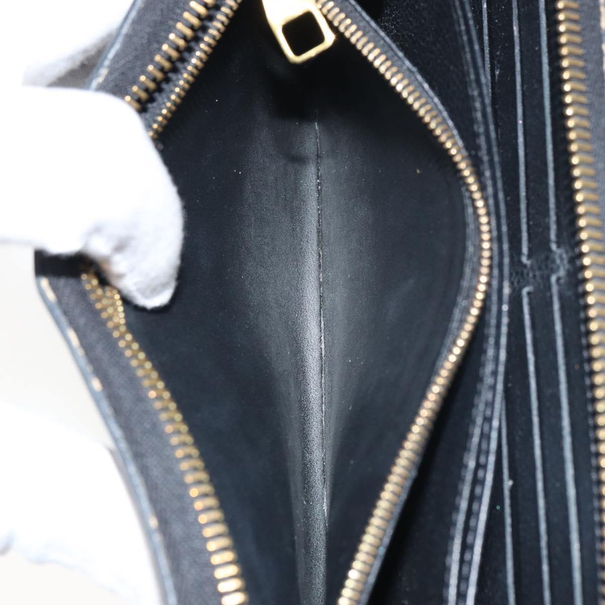 LOUIS VUITTON Monogram Empreinte Zippy Wallet Wallet Black M61864 Auth bs31339