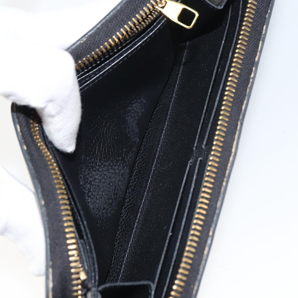 LOUIS VUITTON Monogram Empreinte Zippy Wallet Wallet Black M61864 Auth bs31339