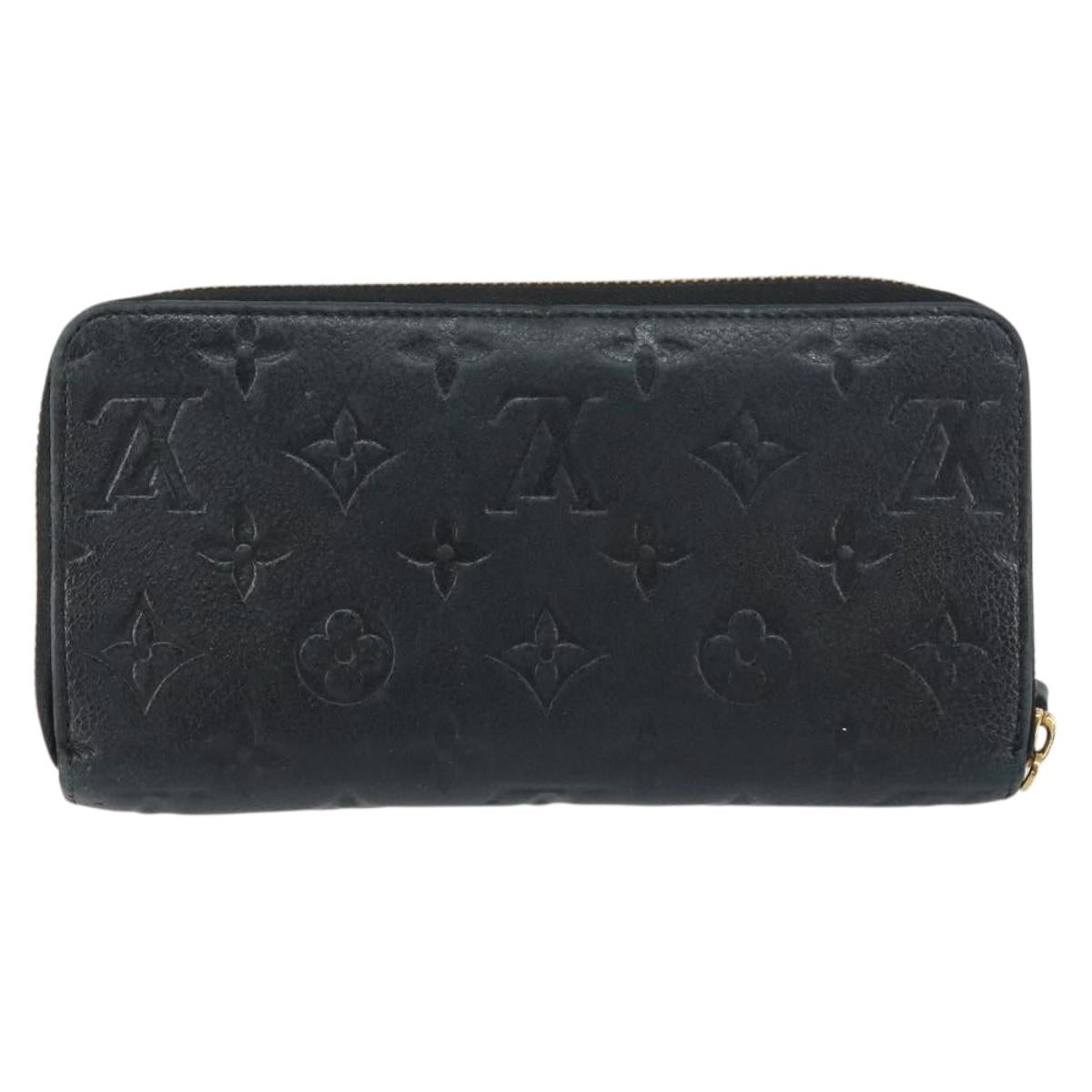 LOUIS VUITTON Monogram Empreinte Zippy Wallet Wallet Black M61864 Auth bs31339