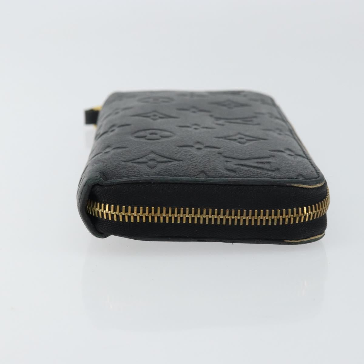 LOUIS VUITTON Monogram Empreinte Zippy Wallet Wallet Black M61864 Auth bs31339