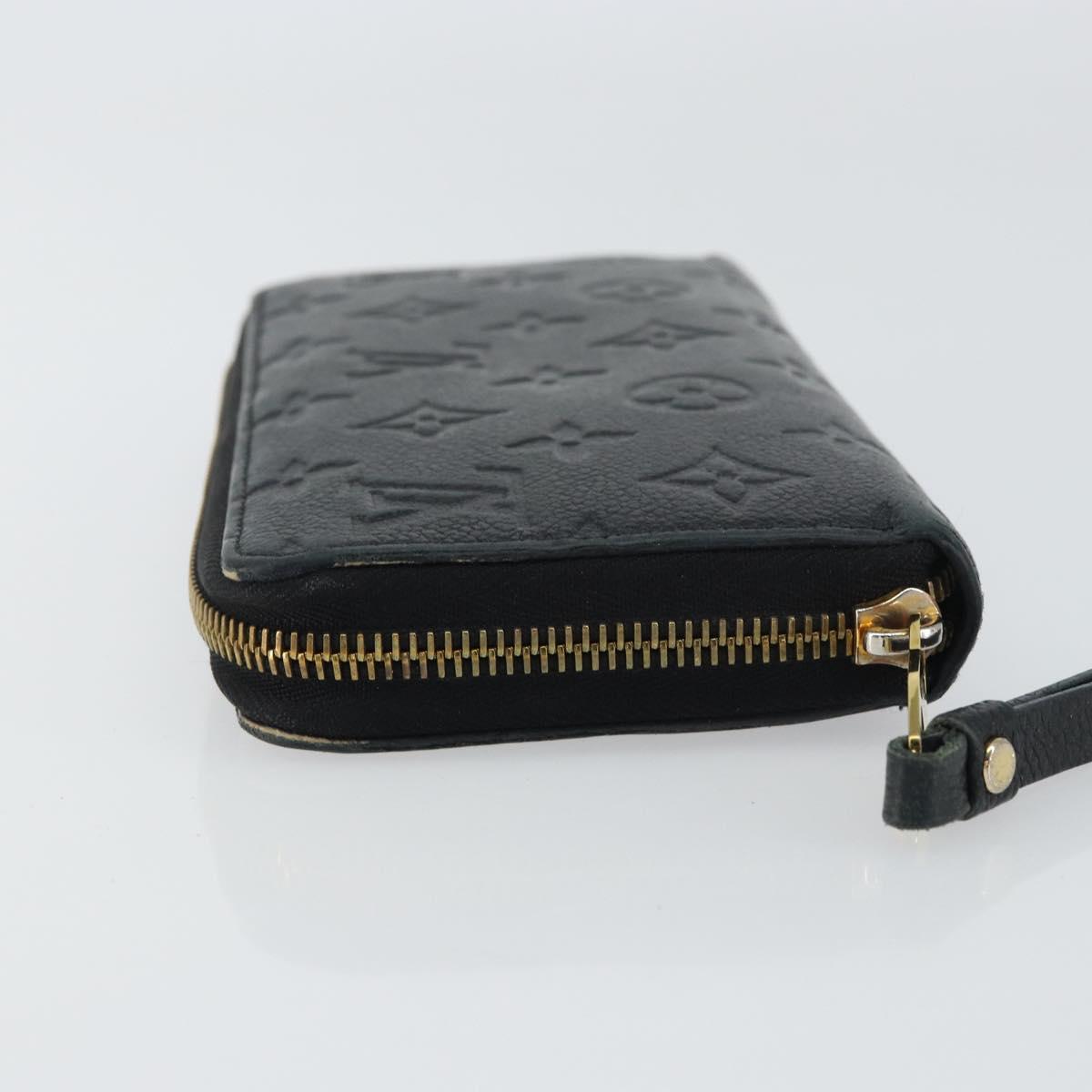 LOUIS VUITTON Monogram Empreinte Zippy Wallet Wallet Black M61864 Auth bs31339