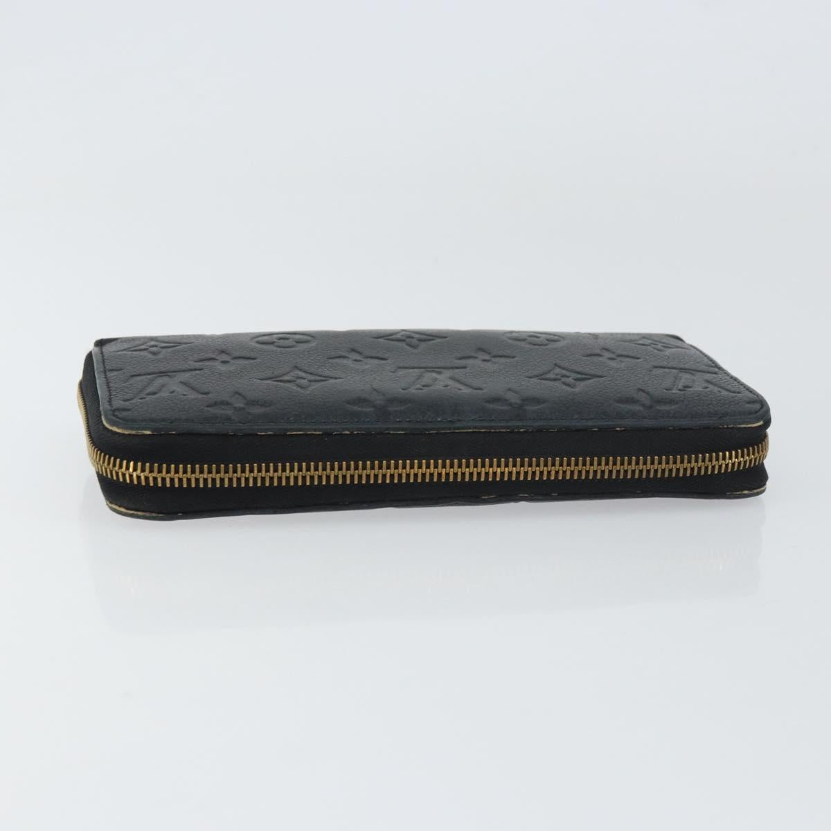 LOUIS VUITTON Monogram Empreinte Zippy Wallet Wallet Black M61864 Auth bs31339