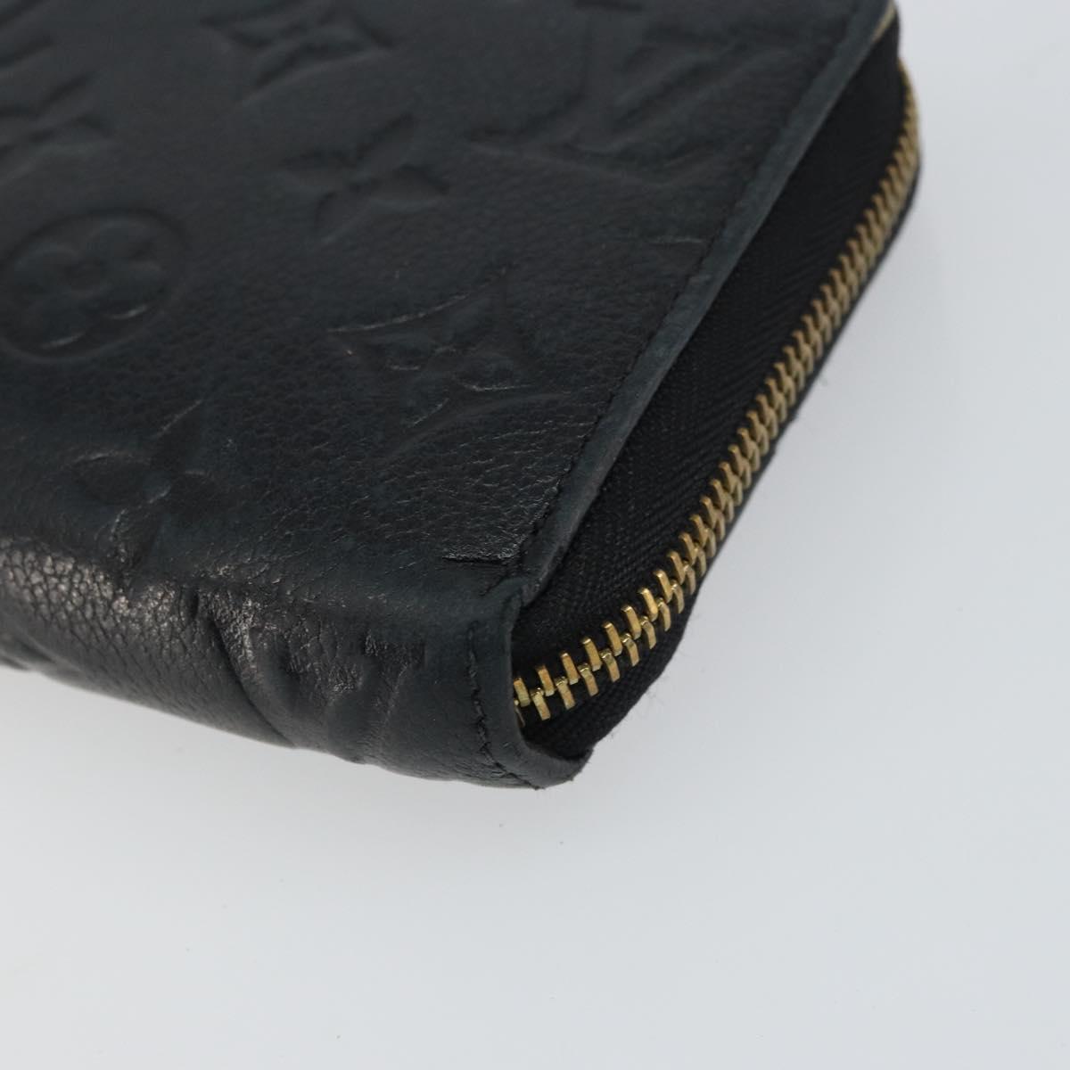 LOUIS VUITTON Monogram Empreinte Zippy Wallet Wallet Black M61864 Auth bs31339