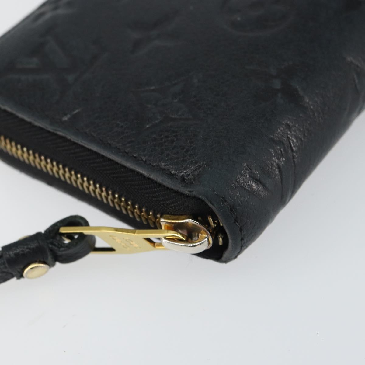 LOUIS VUITTON Monogram Empreinte Zippy Wallet Wallet Black M61864 Auth bs31339