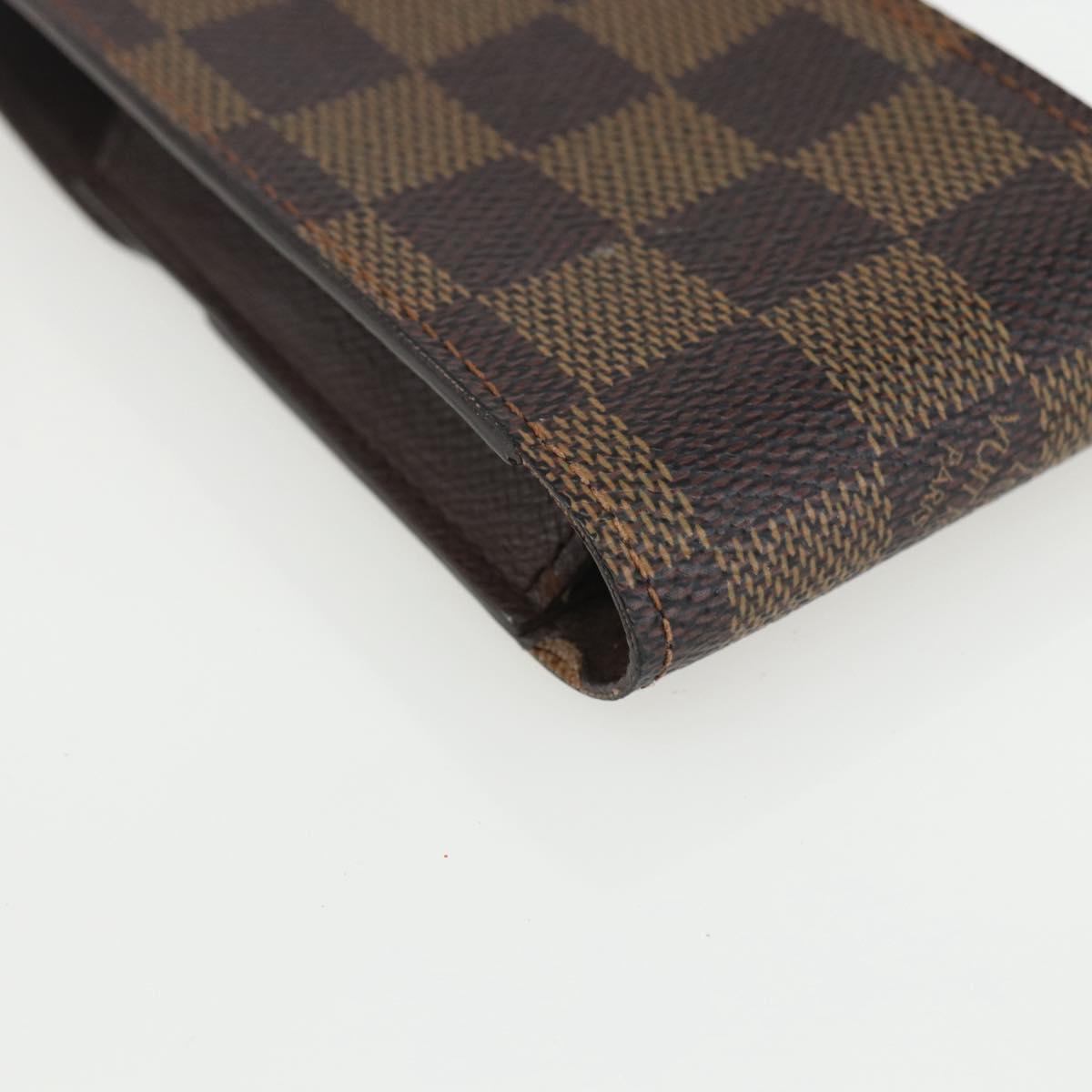 LOUIS VUITTON Damier Ebene Etui Cigarette Case N63024 LV Auth bs31341
