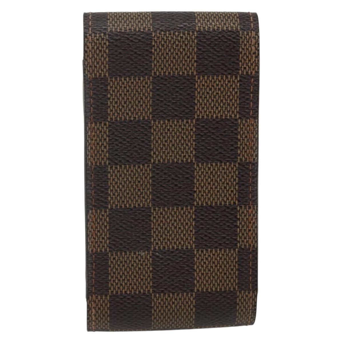 LOUIS VUITTON Damier Ebene Etui Cigarette Case N63024 LV Auth bs31341
