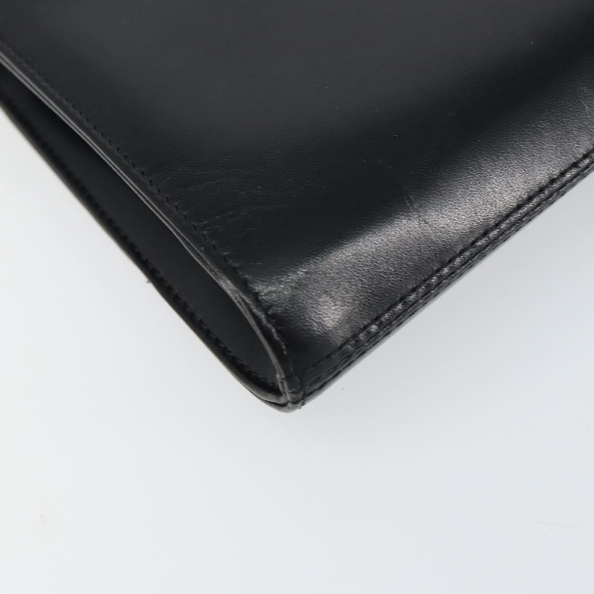 GIVENCHY Shoulder Bag Leather Black Gold Auth bs31346