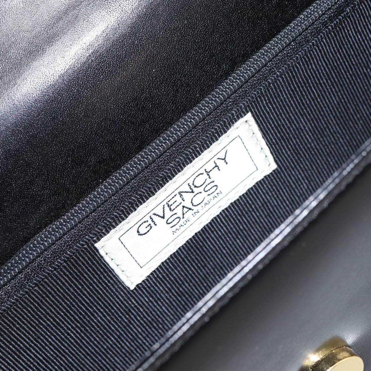GIVENCHY Shoulder Bag Leather Black Gold Auth bs31346